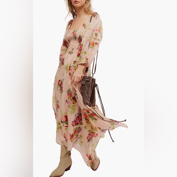Free People Morning Glory Floral Maxi Dress Small B2856 - Picture 1 of 9